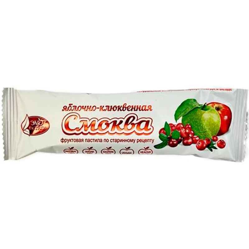 Пастила Фруктовая Яблоко-Клюква Смоква 30гр Россия