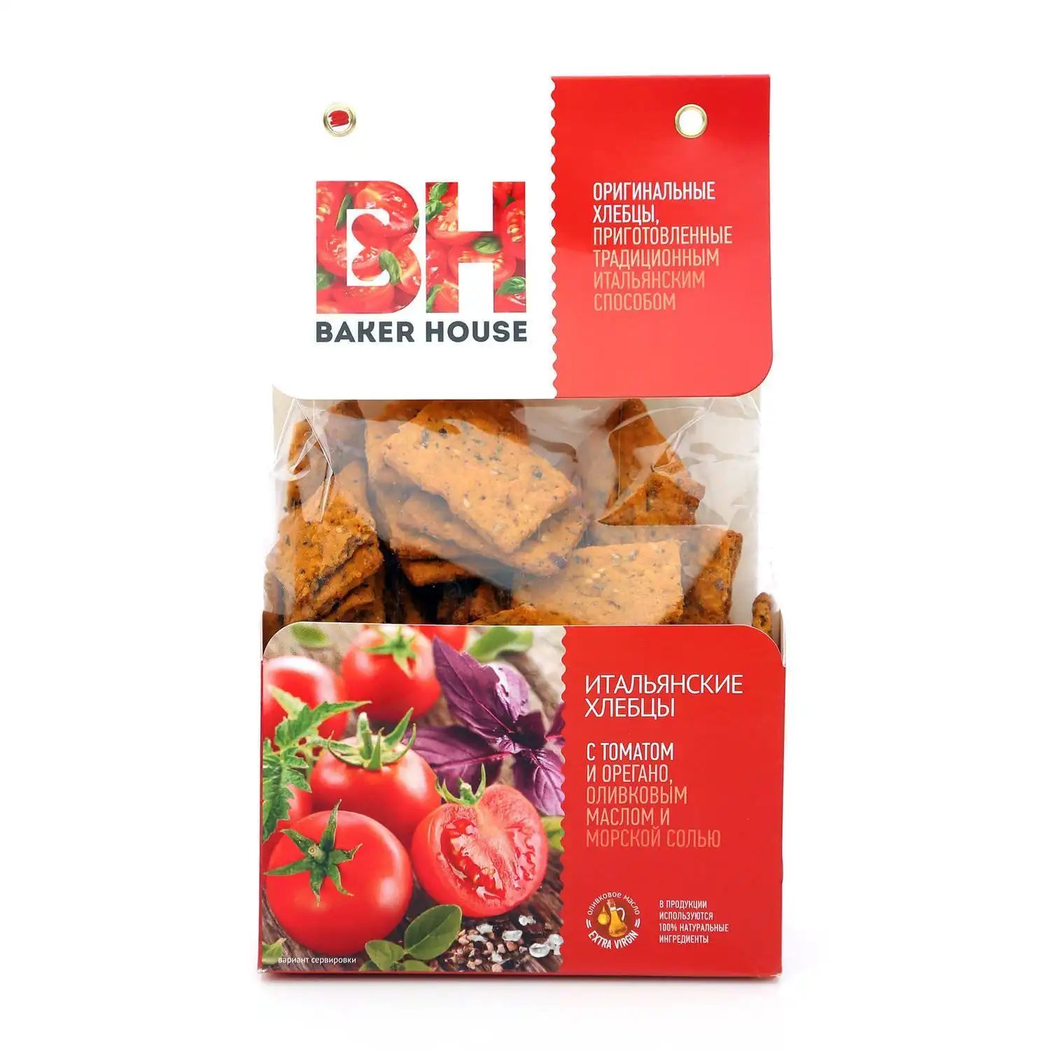 Хлебцы Baker House с Томатом, Орегано, Оливковым Маслом и Солью 250гр Россия