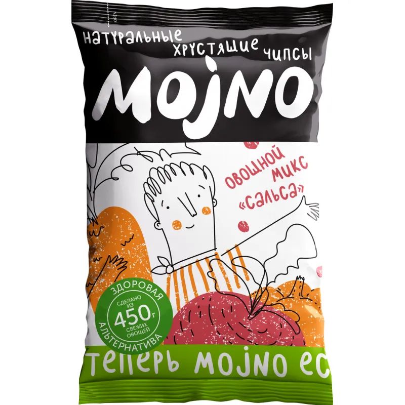 Чипсы Овощной Микс с Соусом Сальса Mojno 75гр Россия