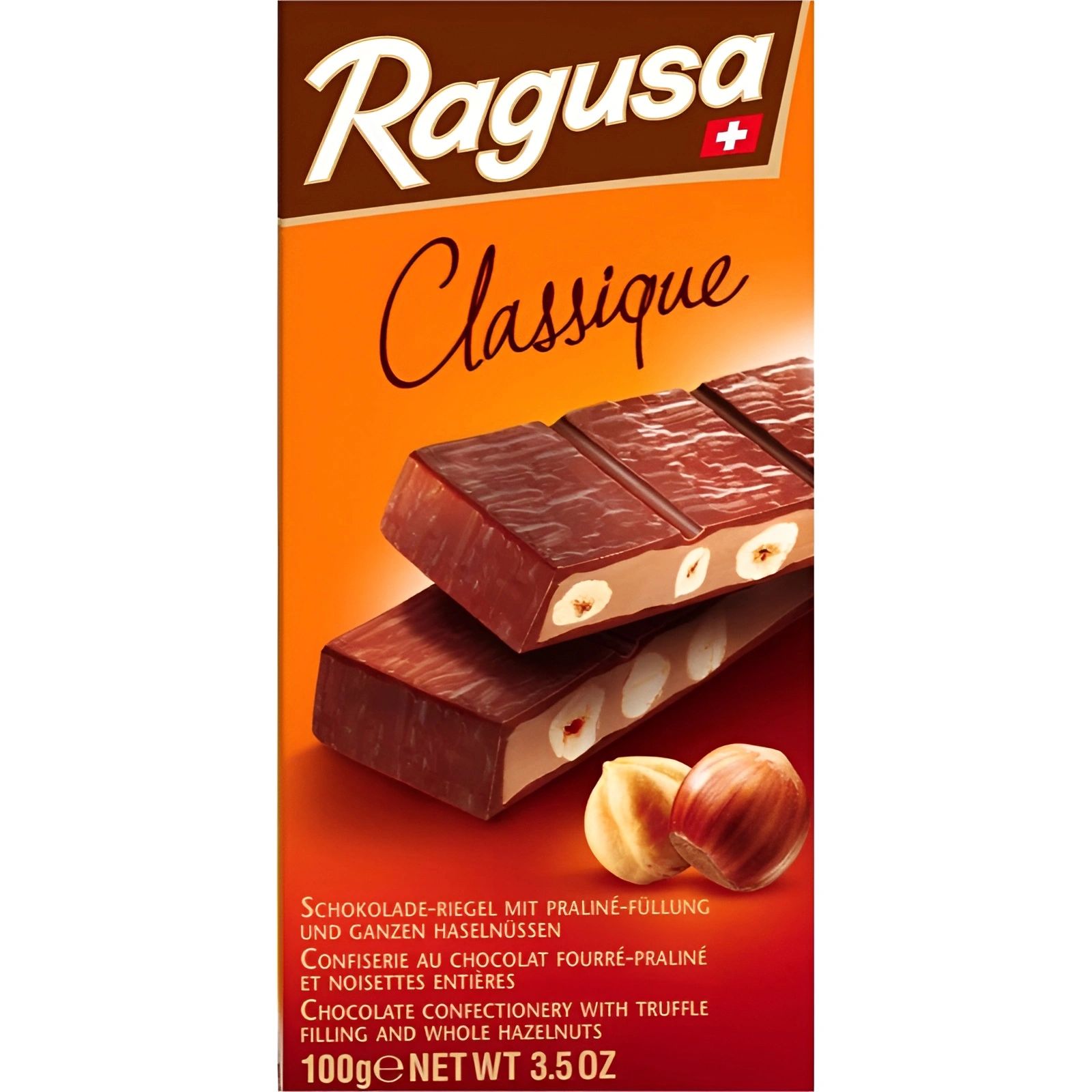 Шоколад Молочный с Цельным Лесным Орехом Ragusa 100гр Швейцария