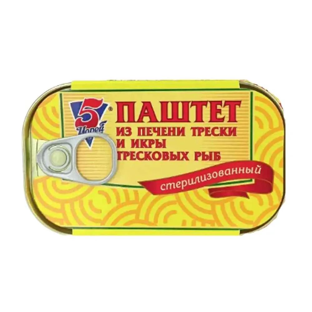 Паштет из Печени Трески и Тресковых рыб 5 Морей 120гр Мурманск