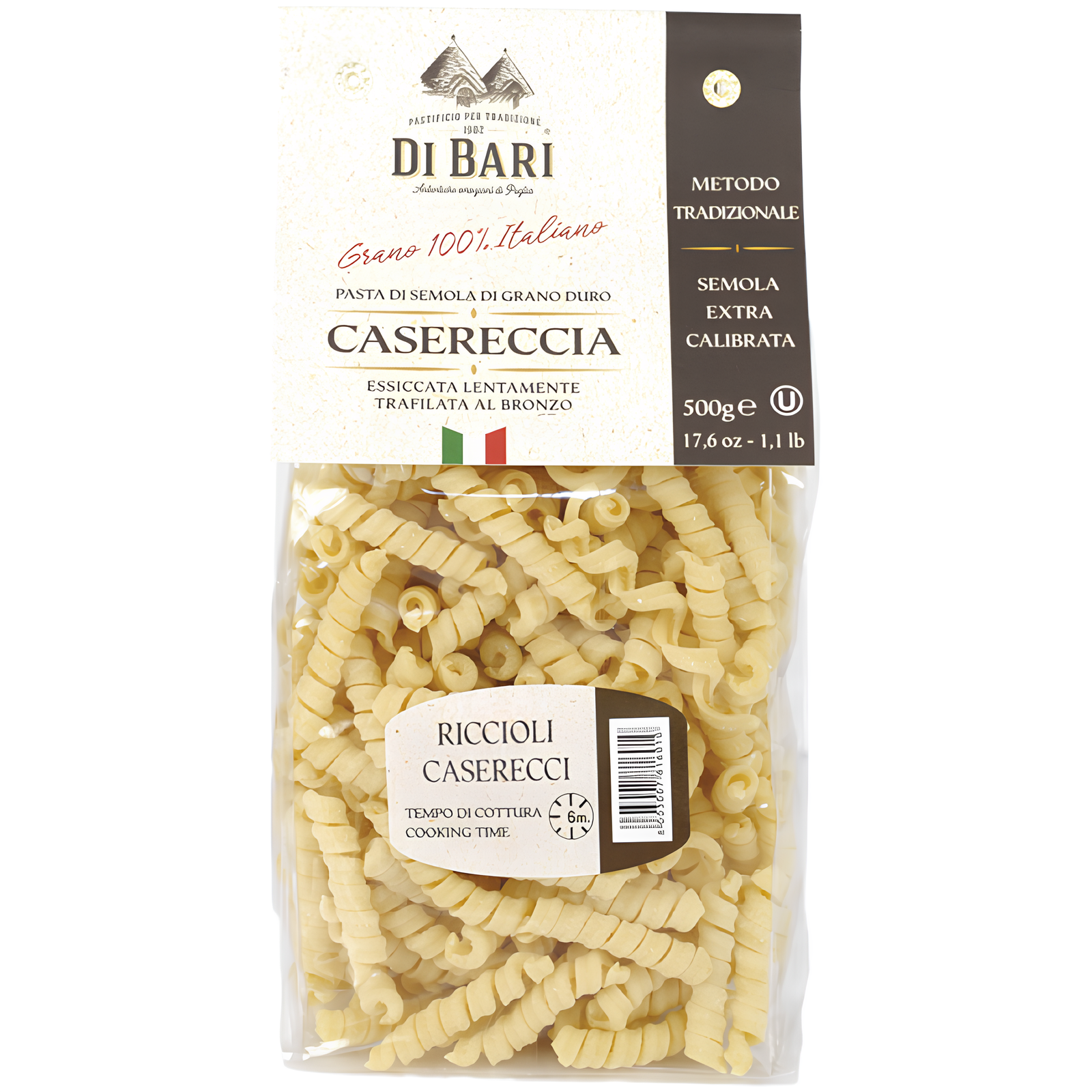 Макароны Di Bari Riccioli из Твердых Сортов Пшеницы 500гр Италия