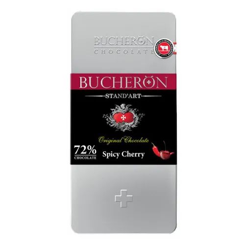 Шоколад Горький с Вишней и Перцем Чили Bucheron 100гр ж/б Ярославль