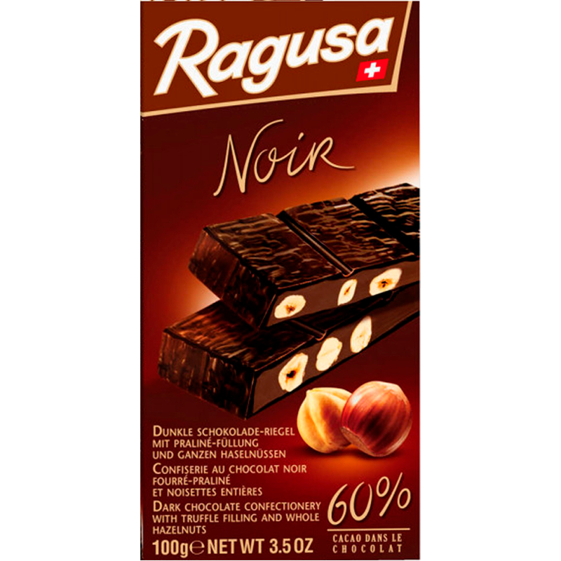 Шоколад Горький с Трюфельной Начинкой и Лесным Орехом Ragusa 100гр Швейцария