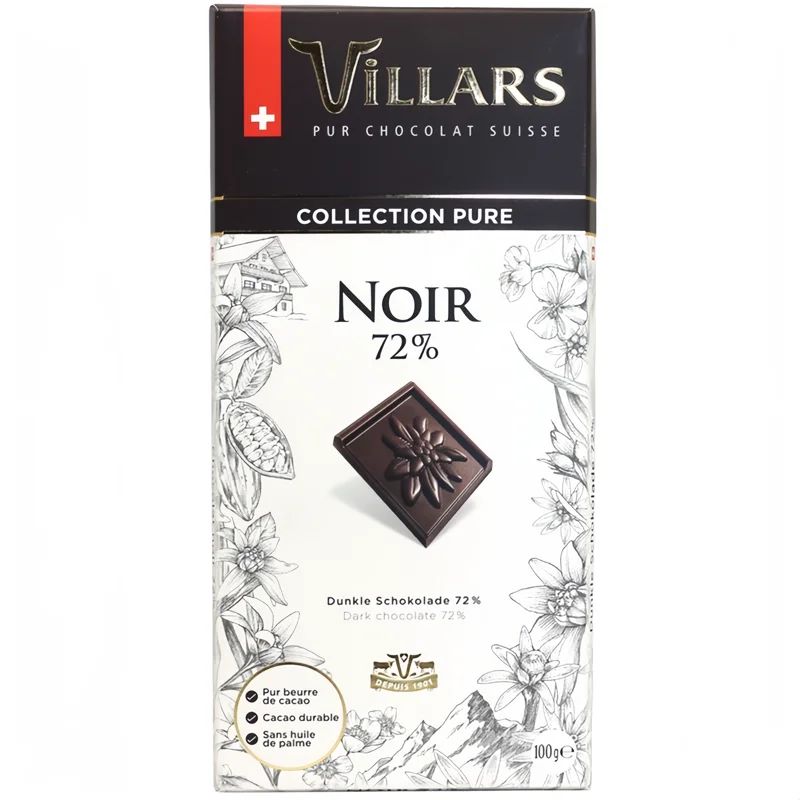 Шоколад Тёмный Villars 72% 100гр Швейцария