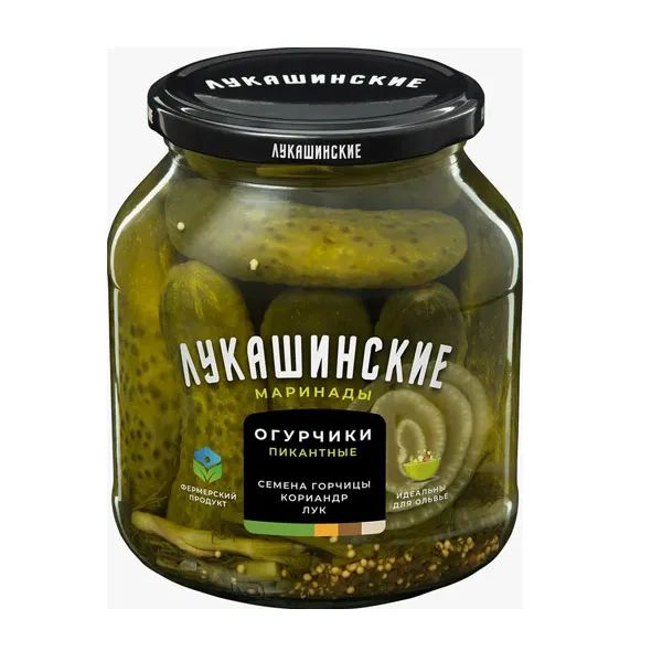 Огурчики Пикантные 670гр Лукашинские