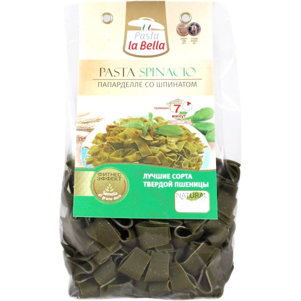 Папарделле со Шпинатом Pasta La Bella 250гр Россия