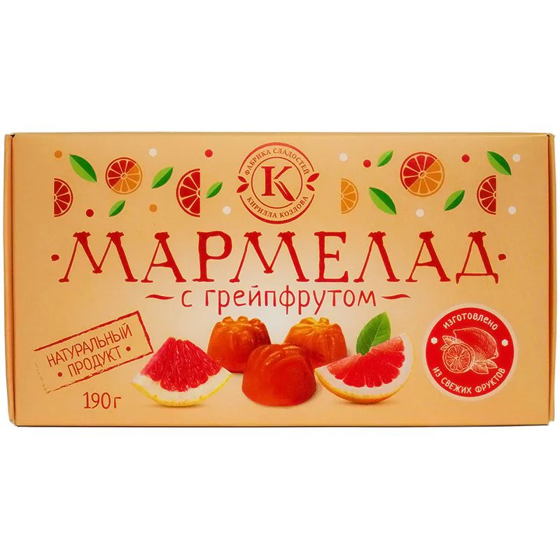 Мармелад с Грейпфрутом на Пектине 190гр Новокубанск