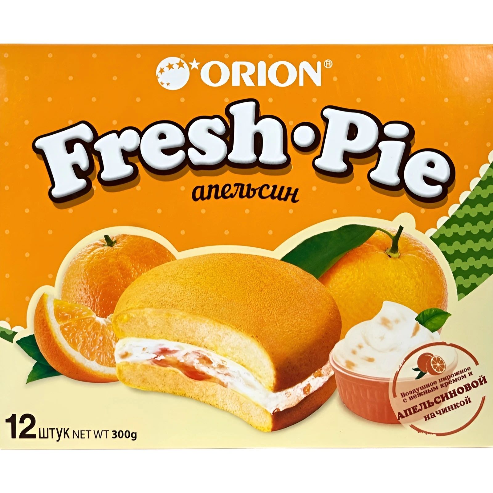 Пирожное Бисквитное ORION Fresh Pie Апельсин 300гр Россия