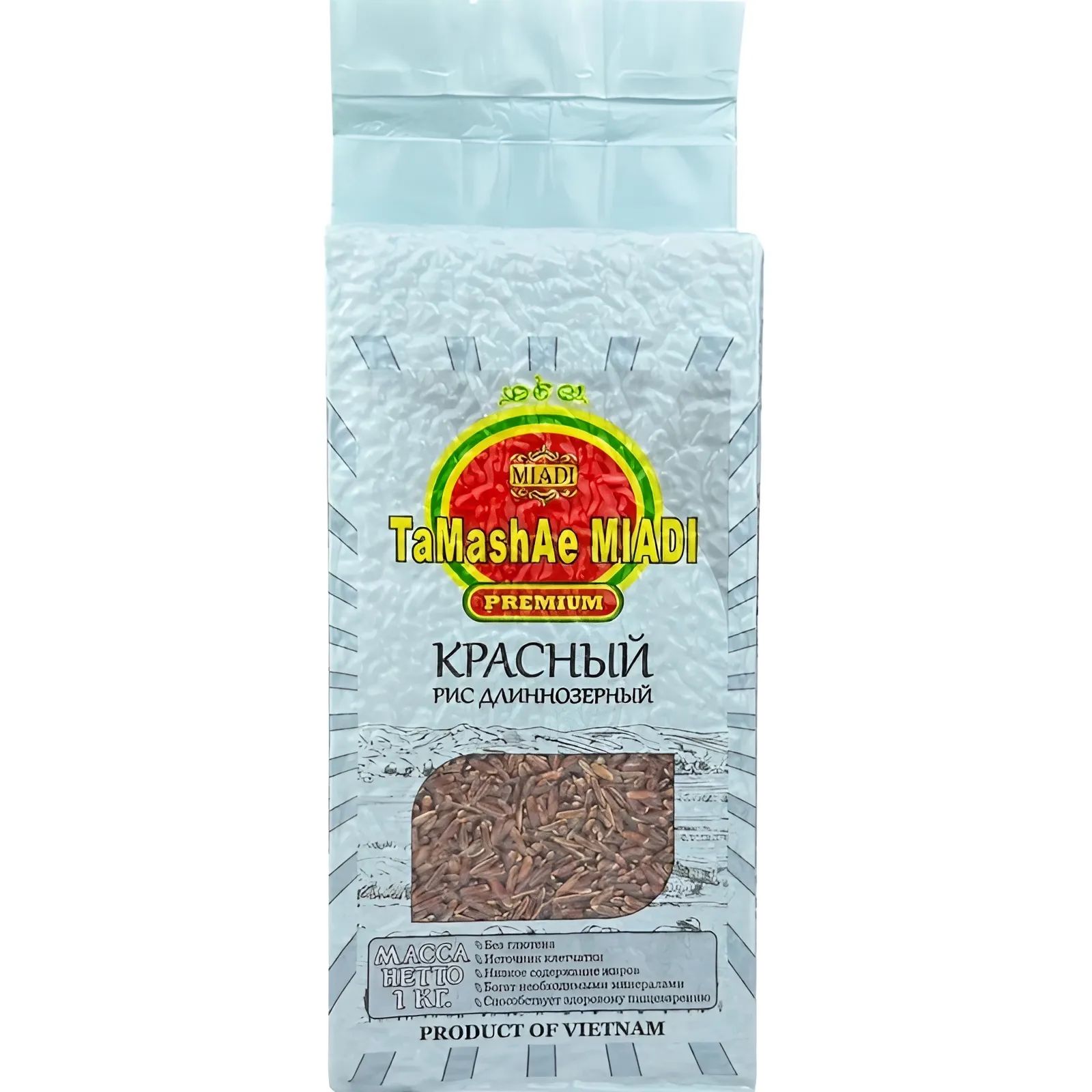 Рис Красный длиннозерный Tamashae Miadi 1кг Вьетнам