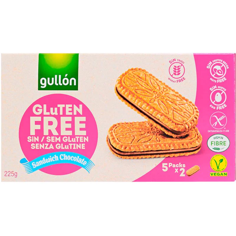 Печенье с Шоколадной Начинкой без Глютена Gullon 225гр Испания