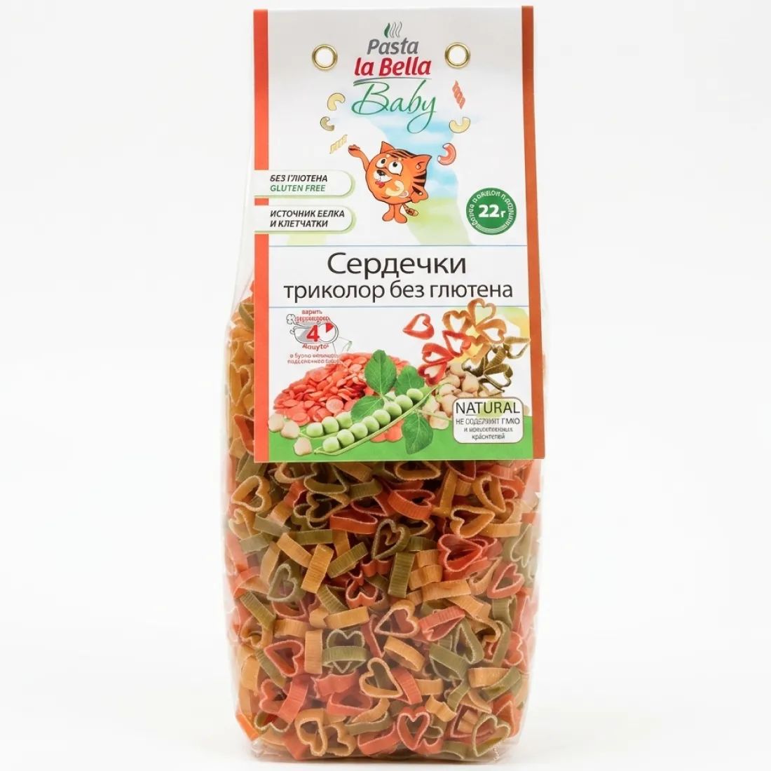 Макароны Сердечки Триколор Pasta La Bella 250гр Россия