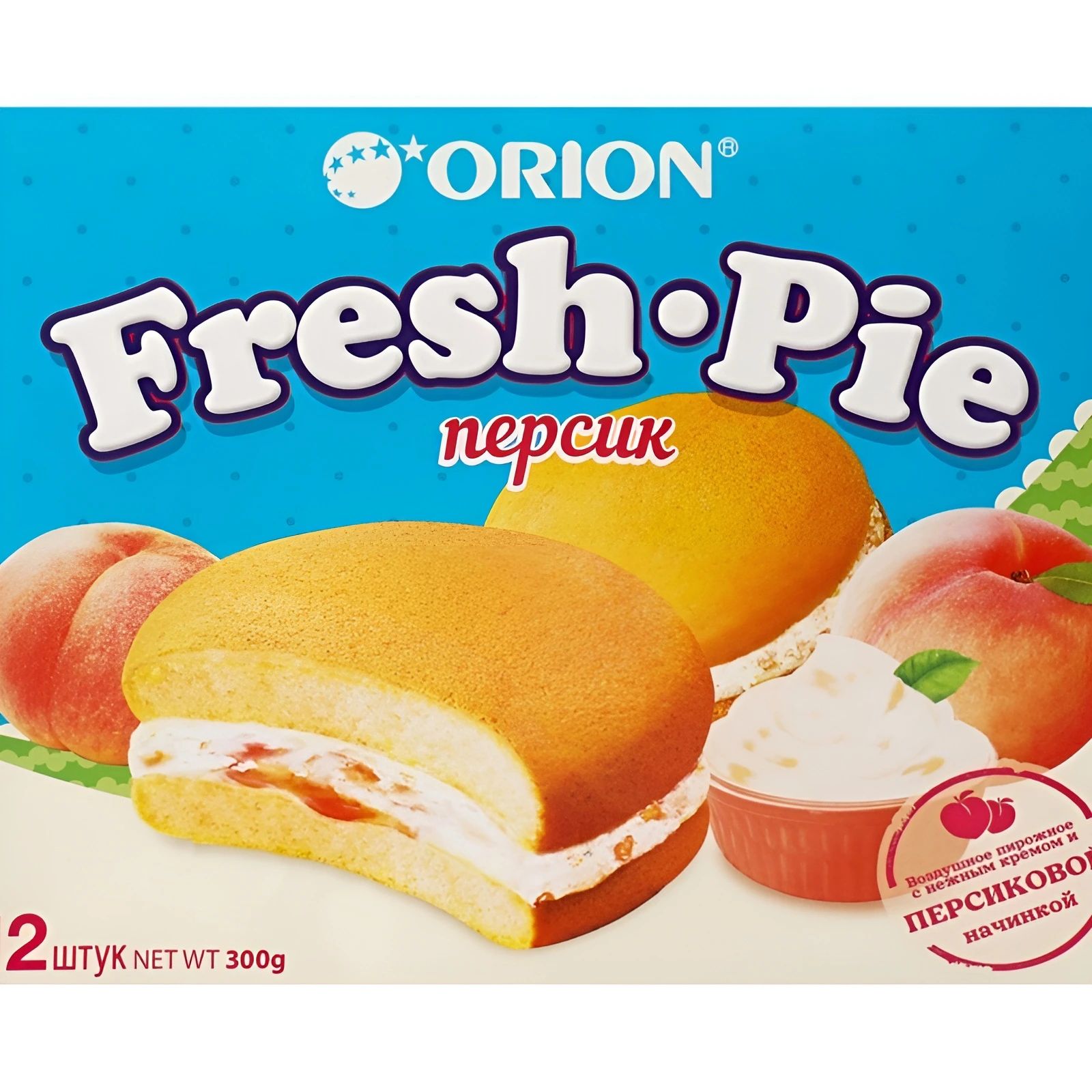 Пирожное Бисквитное ORION Fresh Pie Персик 300гр Россия