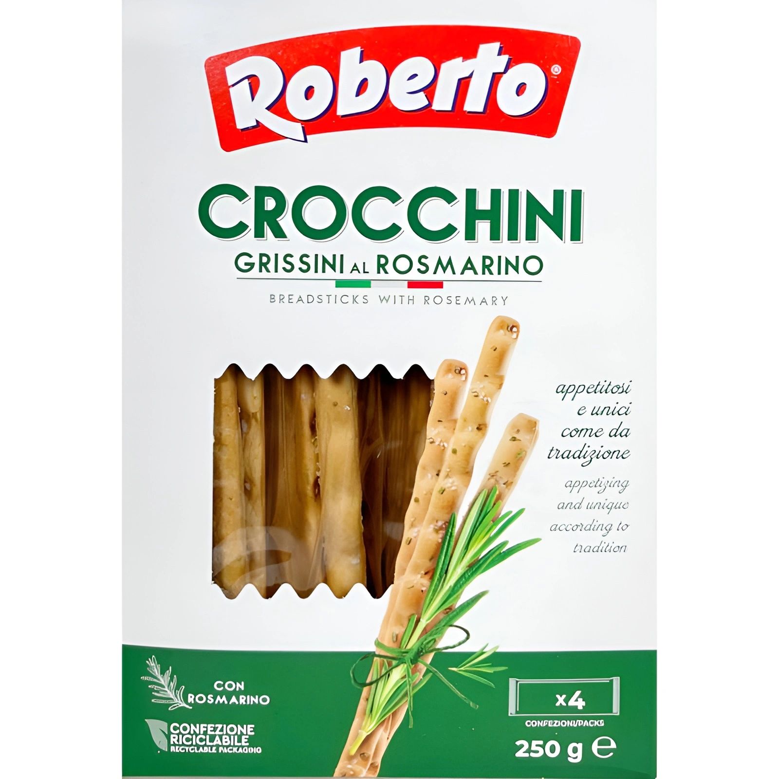 Хлебные Палочки Гриссини Кроккини с Розмарином Roberto 250гр Италия