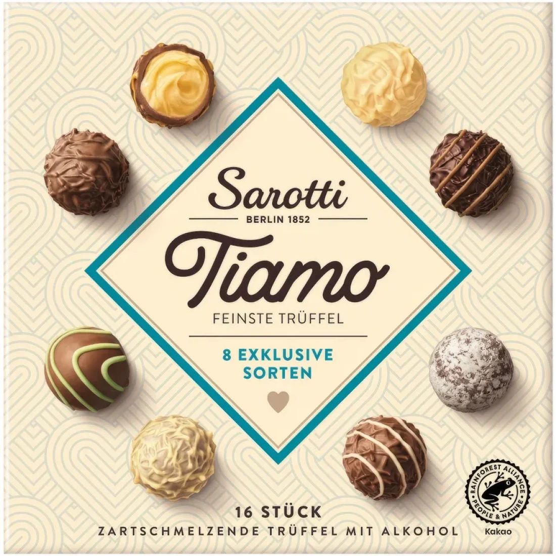 Конфеты Ассорти с Шампанским Виски Ромом Ждином Tiamo Truffles 200гр Германия
